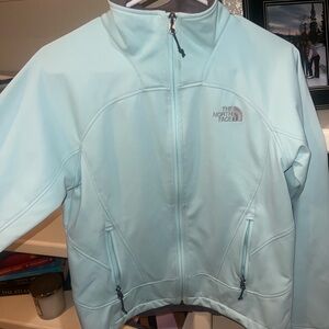 North face light blue shell jacket